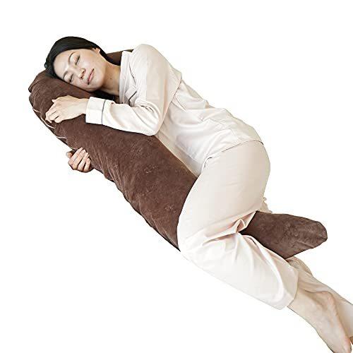 至福 抱き枕 Fuari 妊婦 腰痛 腰枕 授乳枕 横向き寝 うつぶせ寝 低反発 綿 ギフト 洗える 抱き枕 ブラウン