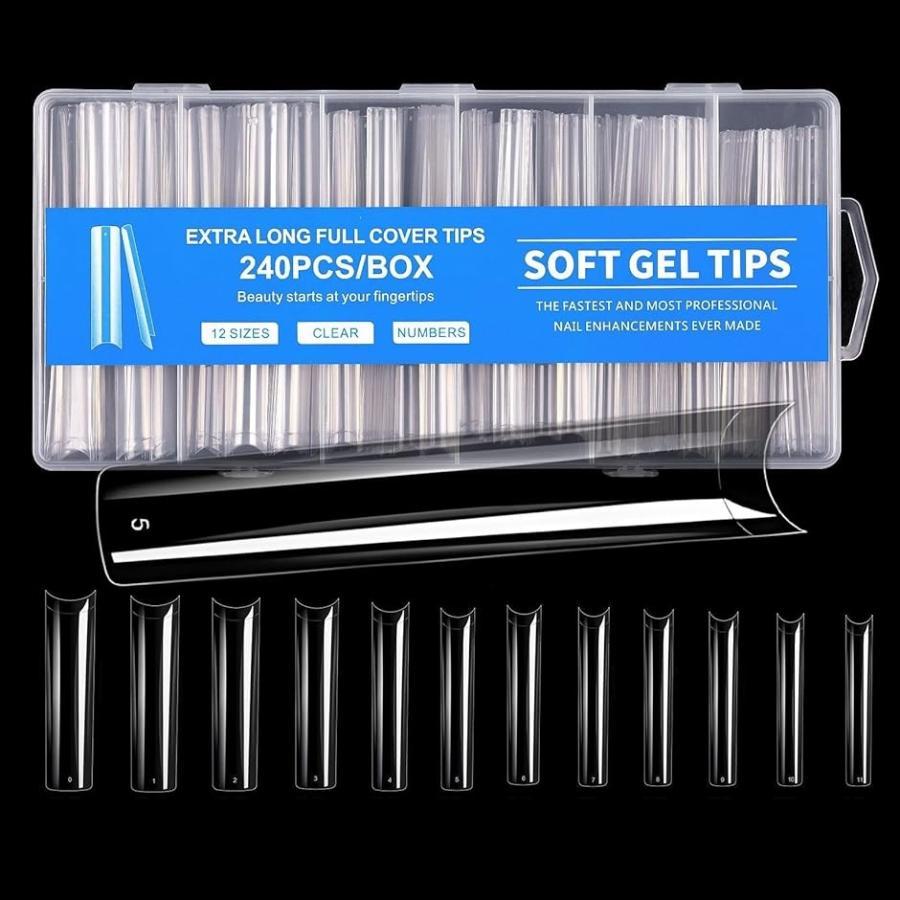 ネイルチップ ロング スーパーロング 超鬼ロング クリア ギャルネイル