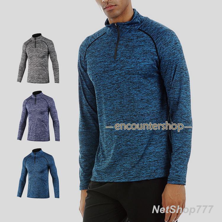 tシャツ 吸汗速乾 ハーフジップ フィットネスウェア トレーニング