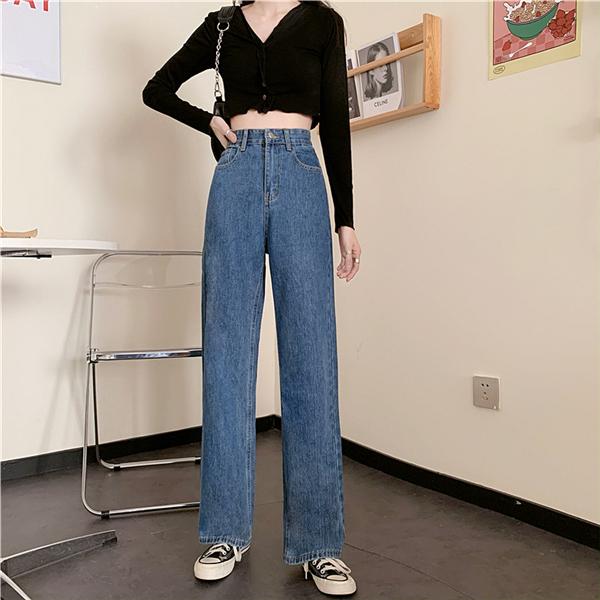 デニムパンツ レディース デニム ワイド ジーンズ ボトムス ジーパン 美脚 秋 ストレート ワイドパンツ ズボン 春 脚長 カジュアル ゆったり｜netshopkai｜15