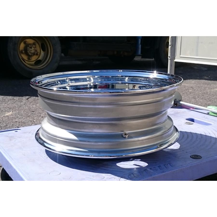 メッキホイール 16×5.5 5穴 オフセット116.5 PCD208 ハブ径146mm リア