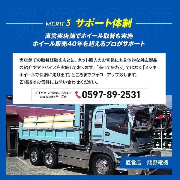 メッキホイール 19.5×6.75 8穴 オフセット147 PCD285 フロント用 JIS