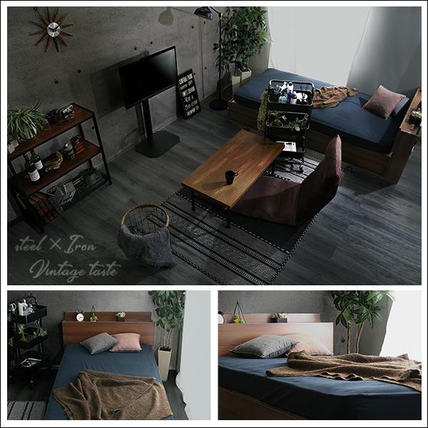 宮棚 収納付きヴィンテージチェストベッド フレームのみ