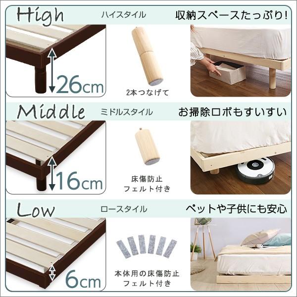 ポケットコイルマットレス付き 3段階高さ調節 脚付きすのこ ポケットコイルマットレス付き 3段階高さ調節 脚付きすのこ