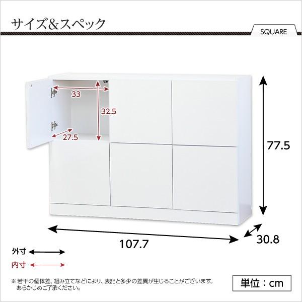 おしゃれな鏡面扉のキャビネット　横6枚扉　A4サイズらくらく収納　シンプルデザイン　スタイリッシュ、クール　ホワイト、白　ブラック、黒｜netshopzero｜02