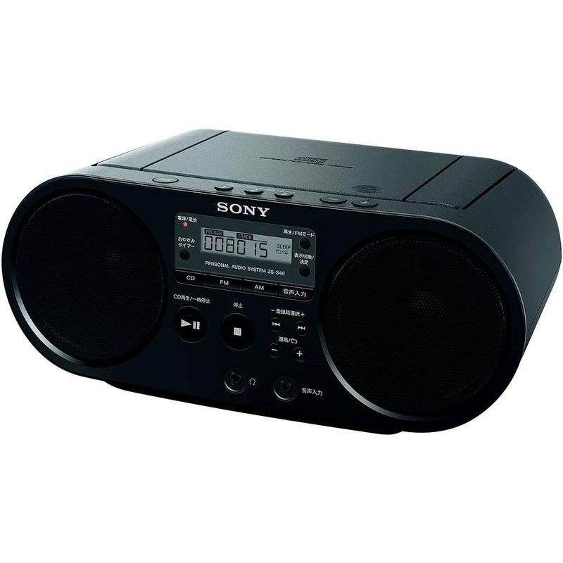 ソニー CDラジオ ZS-S40 : FM/AM/ワイドFM対応 ブラック ZS-S40 B ZS S40 受信バンド CDラジオ FM/AM/ワイドFM対応 ブラック ステレオ