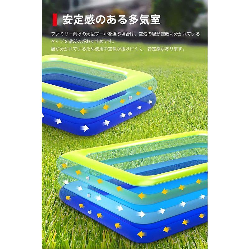 LINECY ビニールプール 大型 特大 3m 電動空気入れ付き 家庭用 ファミリー 6歳以上 子供用 水遊び キッズ 自宅 お家 庭 四角 ビニールプール 大型 特大 3m 電動空気入れ付き 家庭用 ファミリー 6歳以上 子供用 水遊び キッズ 自宅 お家 庭 四角