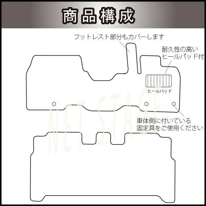 三菱 ekワゴン/ekクロス B30系 平成31年3月〜令和4年9月(MC前)/純正型フロアマット(無地) 純正仕様・日本製｜netstage｜04