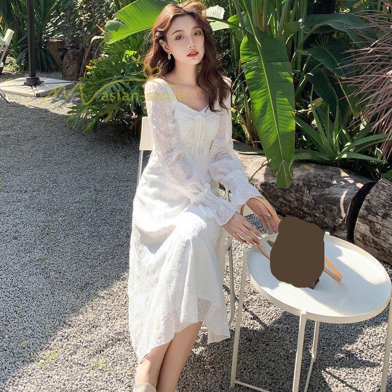 ワンピース ロングワンピース レディース 長袖 エレガント 秋服 秋コーデ 代30代40代 着痩せ 通勤通学 お出かけ デート 上品 ファッション 春夏 レース付き Kk0924 Erty697 Strawberry Campus 通販 Yahoo ショッピング