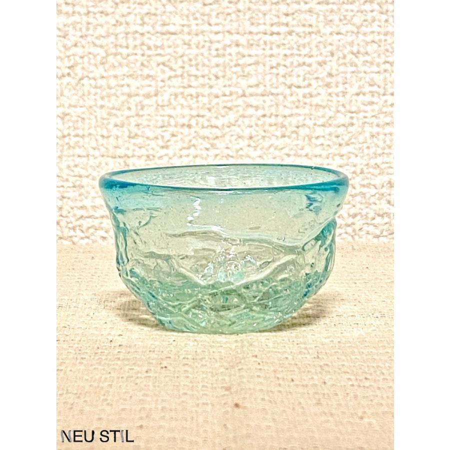 琉球ガラス ぐい呑み 稲嶺盛吉 おちょこ アイスカット (B) 母の