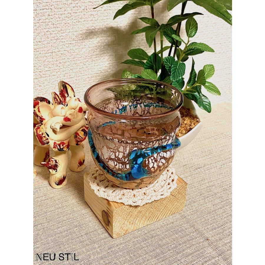 稲嶺盛一郎さんのグラス3点セット 稲嶺盛一郎作(琉球ガラス工房 絆) 琉球ガラス 泡宙吹きグラス