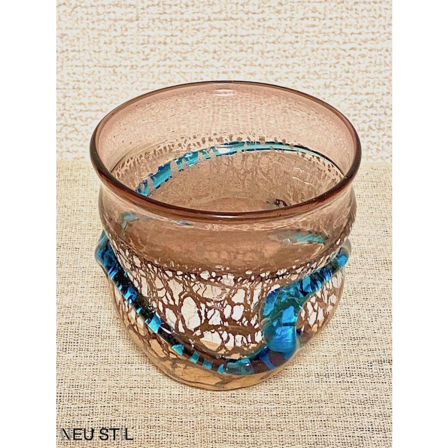 稲嶺盛一郎さんのグラス3点セット 稲嶺盛一郎作(琉球ガラス工房 絆) 琉球ガラス 泡宙吹きグラス