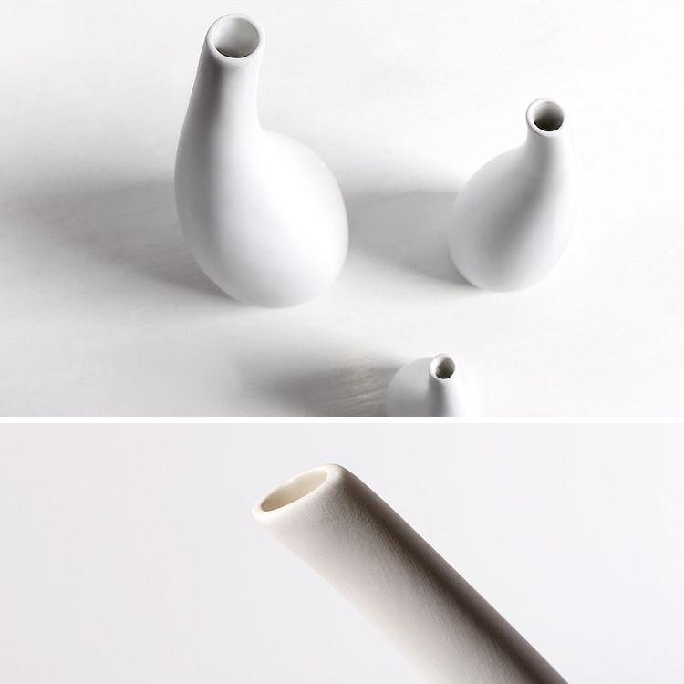 フラワーベース 一輪挿し 緩やかな曲線 無地 シンプル 北欧風 陶器製