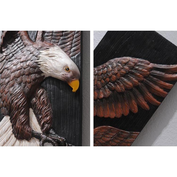 壁掛けオブジェ 立体的な動物 木彫り風 リアル (鷲)｜neustadt｜02