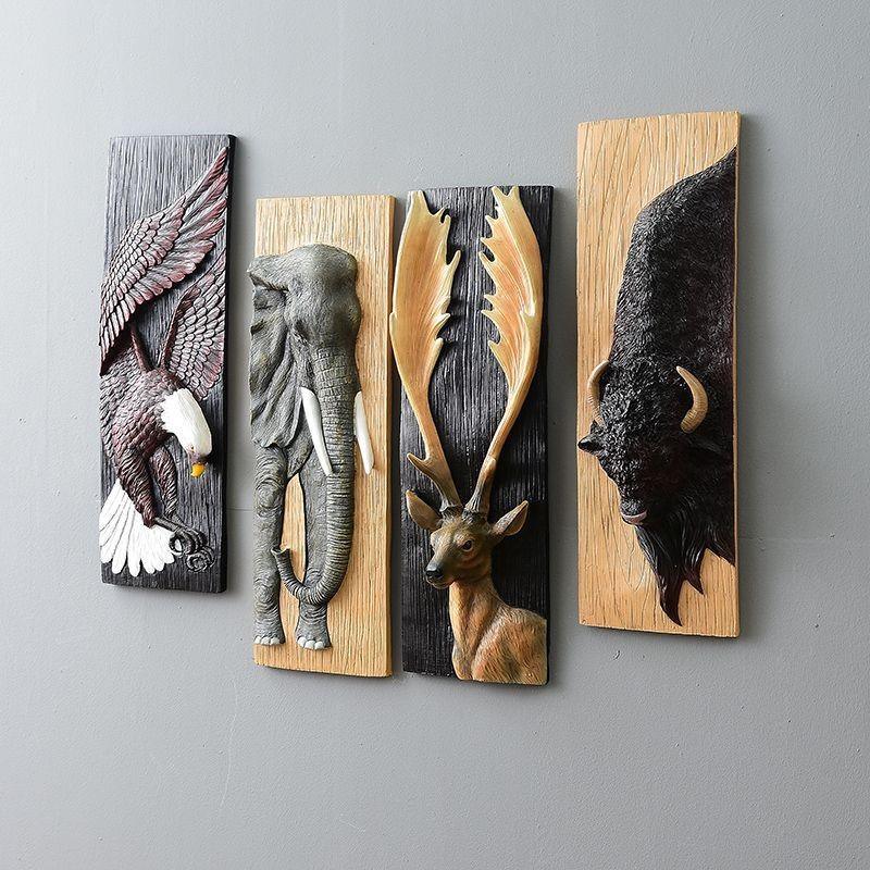 壁掛けオブジェ 立体的な動物 木彫り風 リアル (鷲)｜neustadt｜04