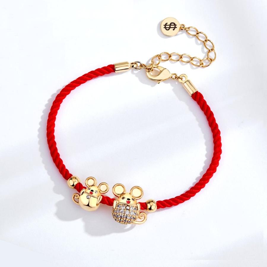 ブレスレット 2匹のネズミ ダイヤ風装飾 赤いロープ風 Mta2252c078 ノイシュタットyahoo 店 通販 Yahoo ショッピング