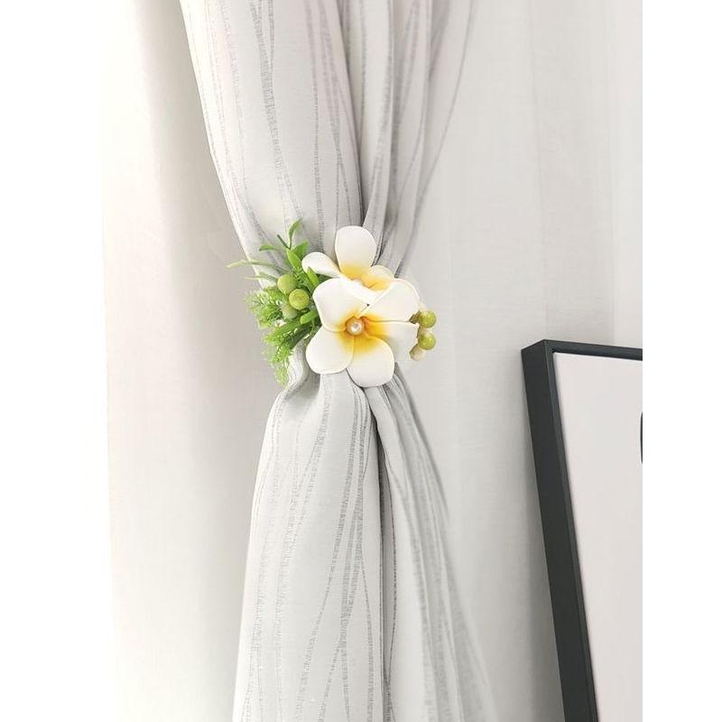 カーテンタッセル クリップ プルメリア 造花 リーフ パール風装飾 2個セット Mta3007c051 ノイシュタットyahoo 店 通販 Yahoo ショッピング