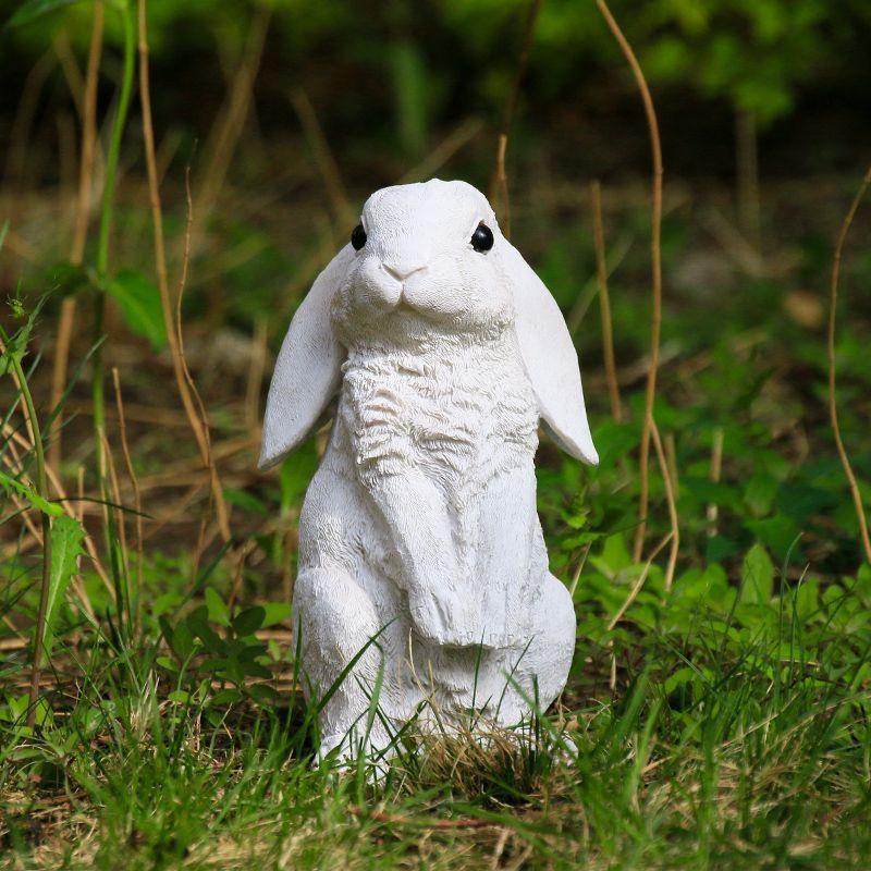 ガーデンオブジェ たれ耳のウサギ 立ち姿 ホワイト 爆買い
