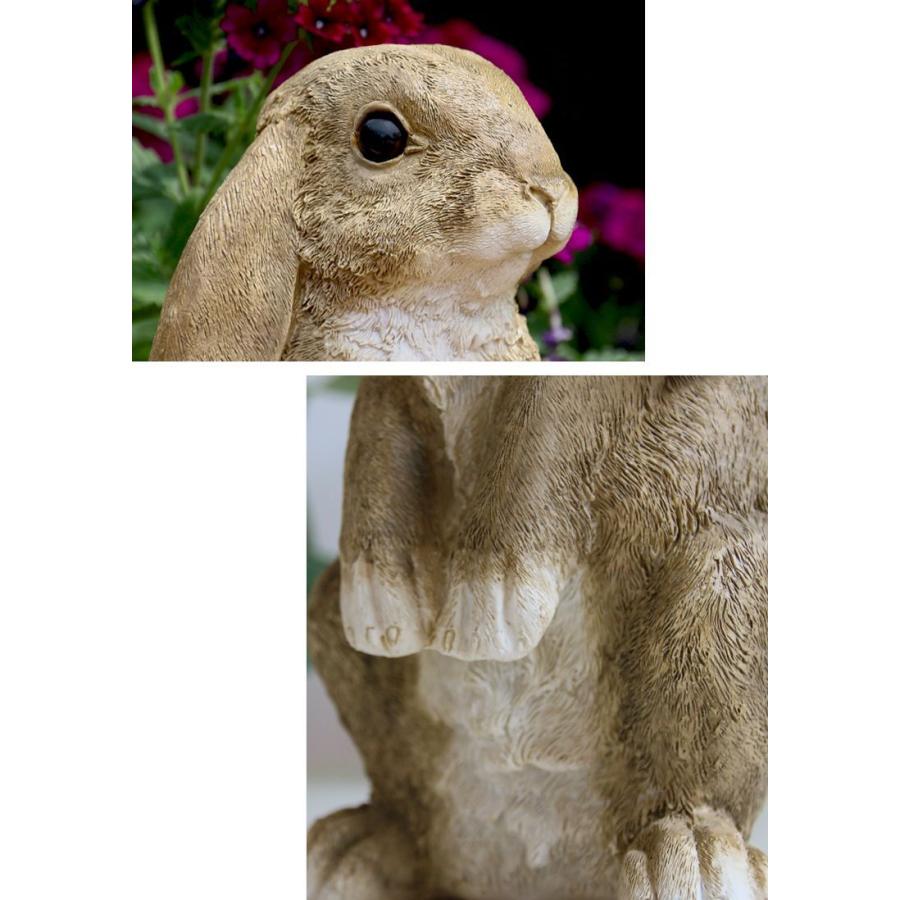 ガーデンオブジェ たれ耳のウサギ 立ち姿 ホワイト 爆買い