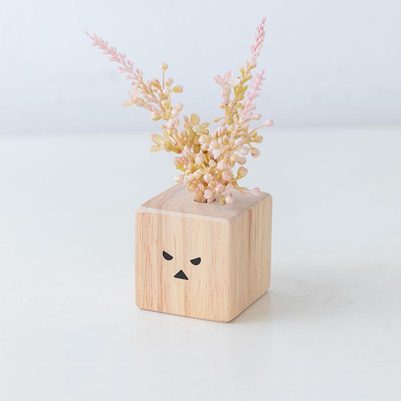 置物 フェイクグリーン 角型の木製の土台 顔のイラスト付き Bタイプ Mta6754c017 ノイシュタットyahoo 店 通販 Yahoo ショッピング