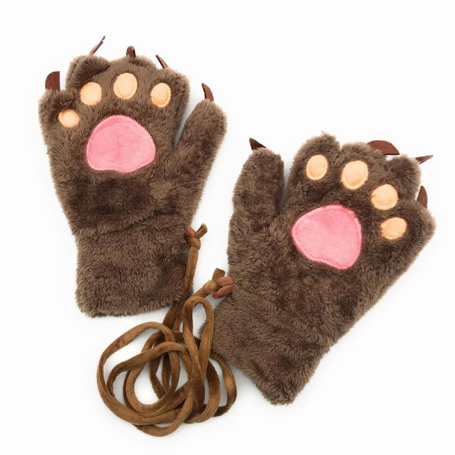 手袋 モコモコ クマさんの手風 肉球 爪付 ライトブラウン Nya4580c025 ノイシュタットyahoo 店 通販 Yahoo ショッピング