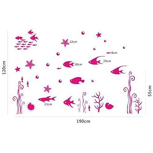 ウォールステッカー マリン風 海の中 熱帯魚 水族館風 (ライトブルー)｜neustadt｜03