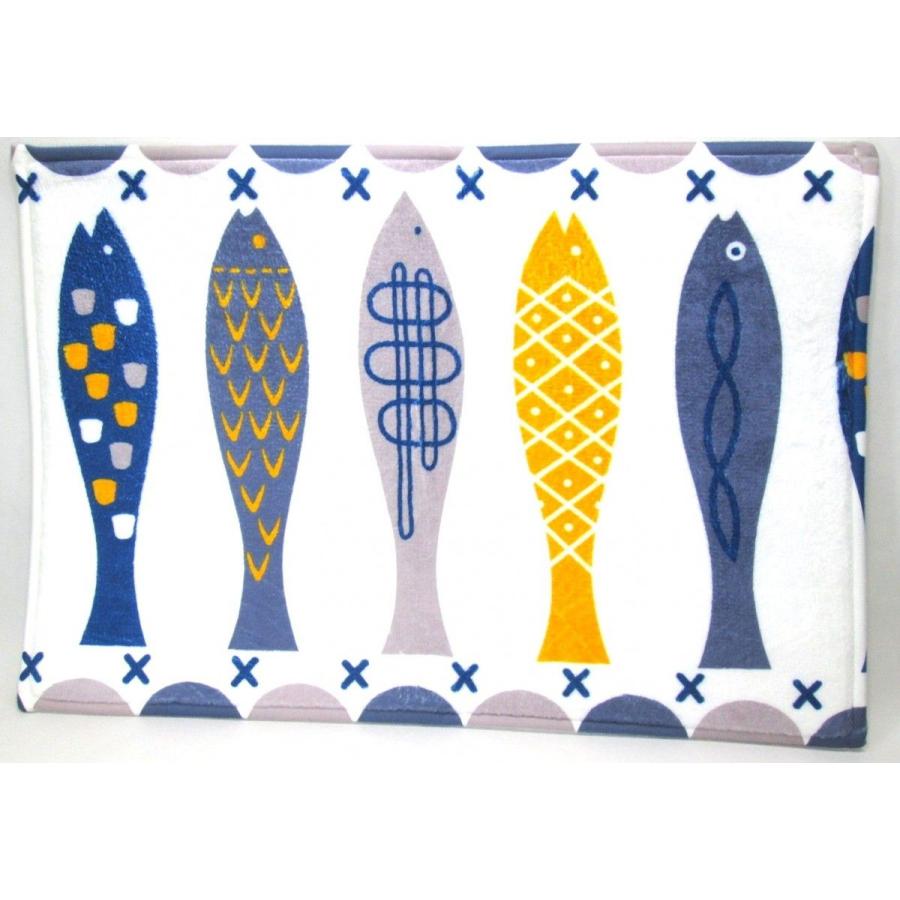 玄関マット デザインマット 和風 魚 イラスト風 ブルー系 40 60cm Nya8012c016 ノイシュタットyahoo 店 通販 Yahoo ショッピング