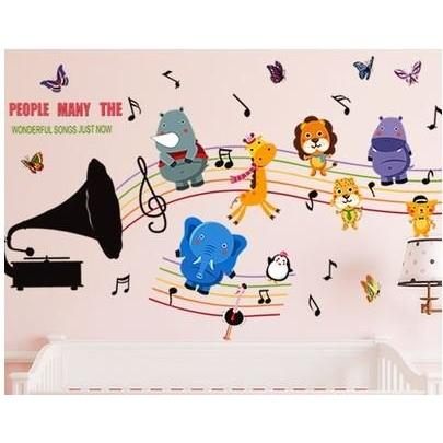 ウォールステッカー 動物さん ト音記号 音符 五線譜 蓄音器 Nyb0097c010 ノイシュタットyahoo 店 通販 Yahoo ショッピング