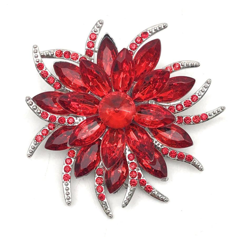 ブローチ 花火のような宝石風 キラキラ (レッド) : ノイ ブローチ 花火のような宝石風 キラキラ (レッド) : ノイ