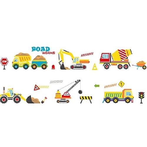 ウォールステッカー カラフル 働く車 工事現場 イラスト Nyb8184c019 ノイシュタットyahoo 店 通販 Yahoo ショッピング