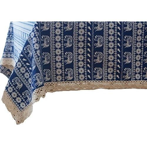 60 Off テーブルクロス マルチカバー エスニック風 インド象 アジアン レースの縁取り 長方形b 140 0cm 最新情報 Www Sei Ba Gov Br