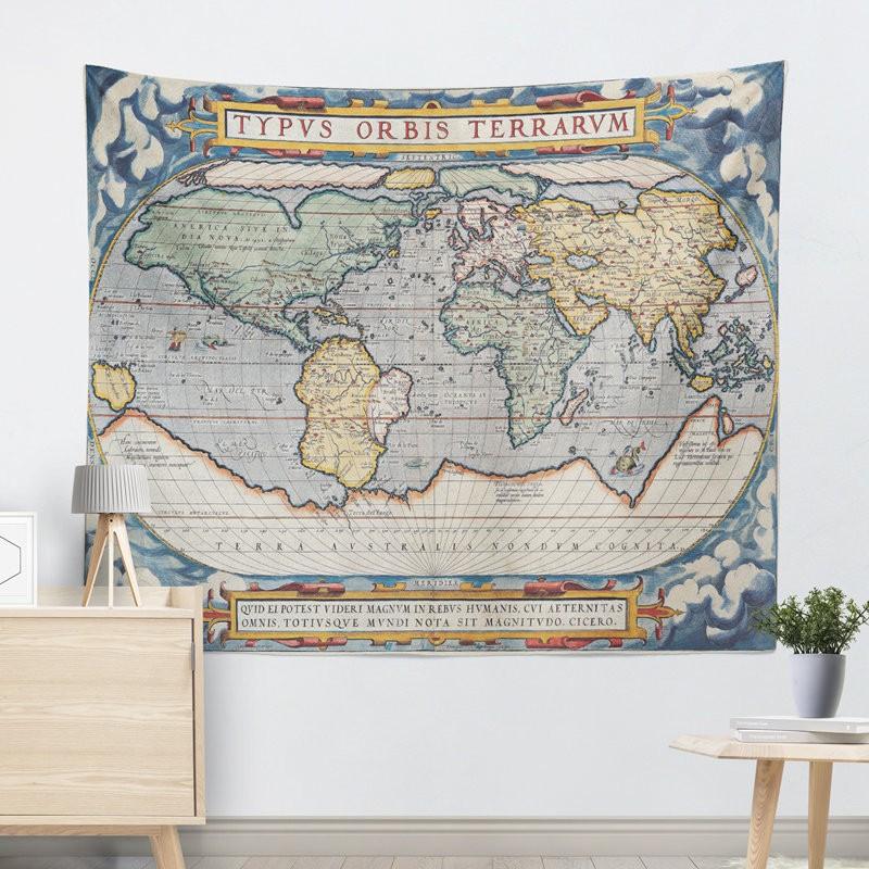 楽天市場 マルチカバー タペストリー テーブルクロス 世界地図 アンティーク風 大サイズ Bタイプ 代引不可 Turningheadskennel Com