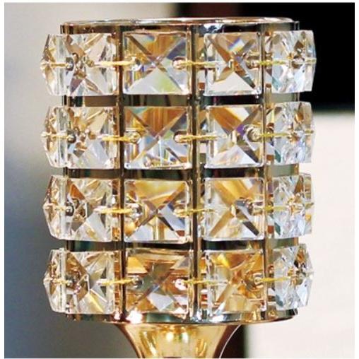 キャンドルホルダー オブジェ グラスのようなデザイン 水晶風 ゴールド