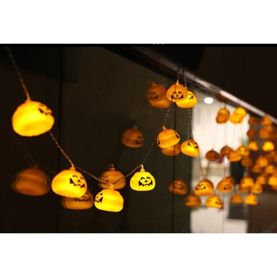 デコレーションライト LED かぼちゃのおばけ ハロウィン 電池式 16連 (ノーマル)｜neustadt