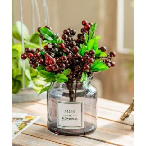 造花 ベリー 木の実 葉っぱ付き 黒いガラスの花瓶入り ワイン色 Nyc6113c026 ノイシュタットyahoo 店 通販 Yahoo ショッピング