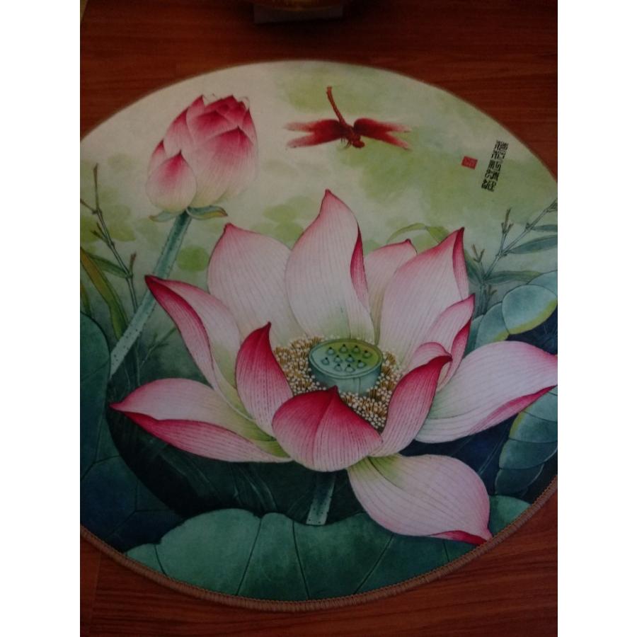 デザインマット 円形 蓮の葉と花 美しい水彩画風デザイン Aタイプ Nyc6298c029 ノイシュタットyahoo 店 通販 Yahoo ショッピング