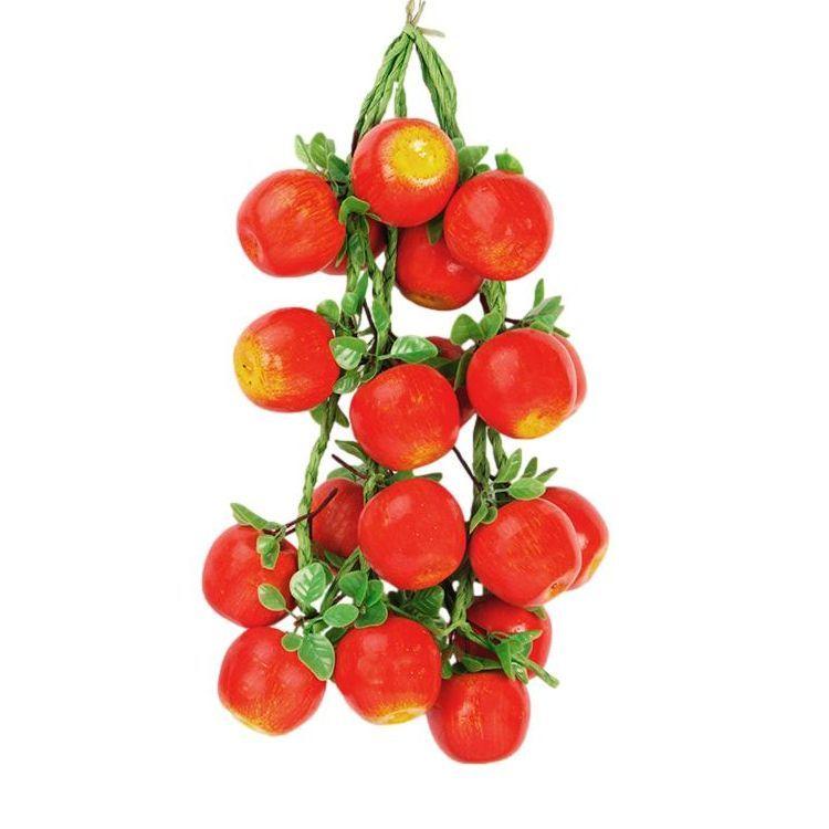 食品サンプル 吊るし果物 フルーツ 葉っぱつき 4本セット (リンゴ)｜neustadt