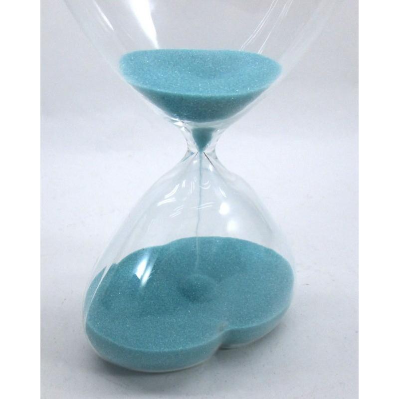 砂時計 15分計 ハート型 枠なし ガラス製 シンプル (ライトブルー)｜neustadt｜02