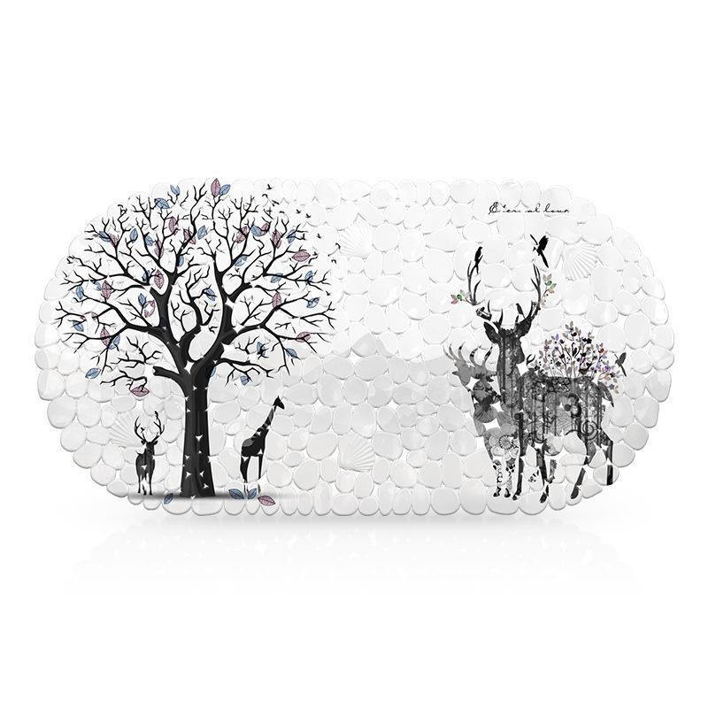 初回限定お試し価格 入浴用品 かわいいバスマット シャワールーム インテリア雑貨 転倒防止 鹿 お風呂マット 浴室内マット 爽やかなイラスト 滑り止め付き 楕円形 トナカイ Www Threeriversofs Com