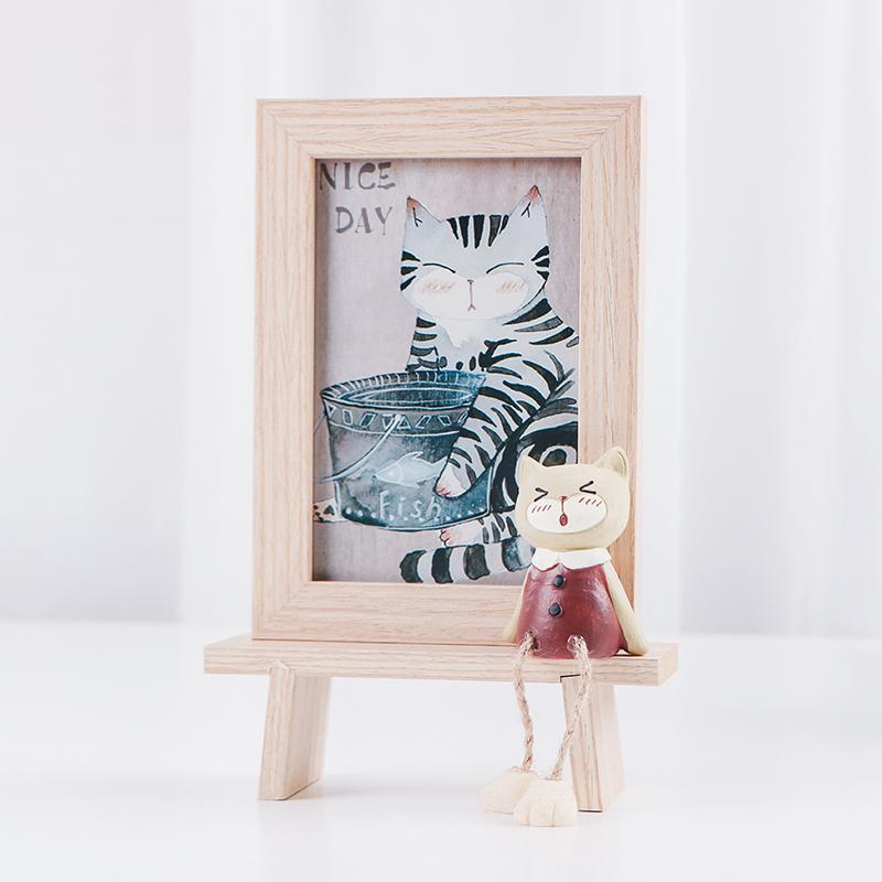 フォトフレーム ちょこんと座るネコさん ぶらぶらした足 木製の枠 脚付き ナチュラル Och3081c029 ノイシュタットyahoo 店 通販 Yahoo ショッピング