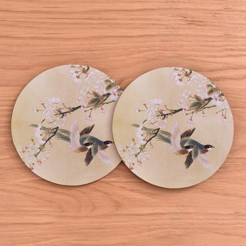 鍋敷き 鳥と植物の絵画風イラスト 和風 2個セット Aタイプ Och3968c027 ノイシュタットyahoo 店 通販 Yahoo ショッピング