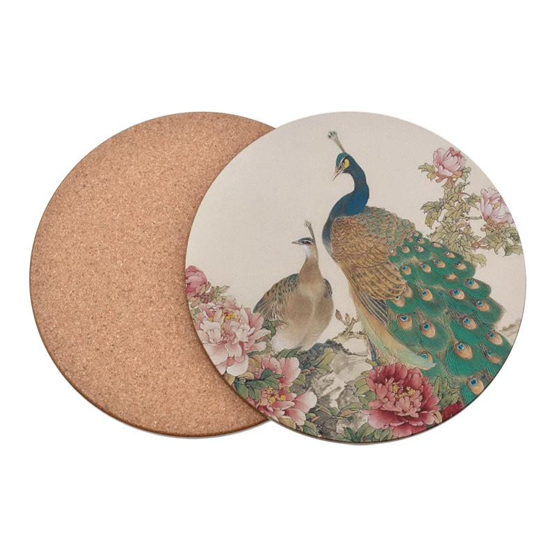 鍋敷き 鳥と植物の絵画風イラスト 和風 2個セット Eタイプ Och3972c027 ノイシュタットyahoo 店 通販 Yahoo ショッピング