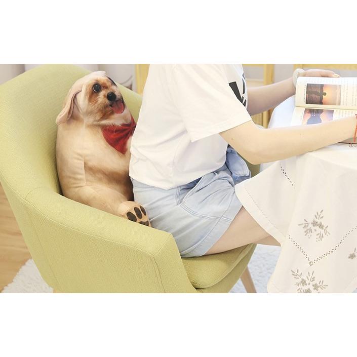 クッション 腰枕 リアル 足を伸ばして座る犬 プリント ダイカット リボン Sak0518c035 ノイシュタットyahoo 店 通販 Yahoo ショッピング