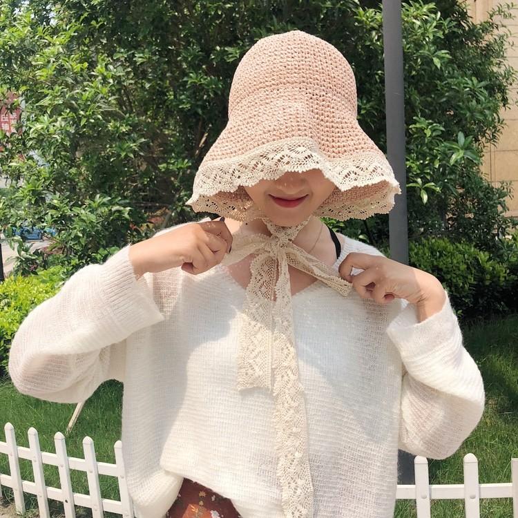 麦わら帽子 レースの縁 あご紐 つば広 ガーリー系 折りたたみ 大人用 ピンク Sak1309c030 ノイシュタットyahoo 店 通販 Yahoo ショッピング