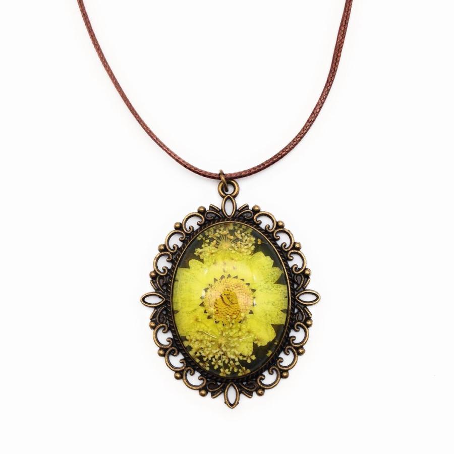 ネックレス ロング 凸レンズ風モチーフ 押し花入り アンティーク調 Tmp2347c000 ノイシュタットyahoo 店 通販 Yahoo ショッピング