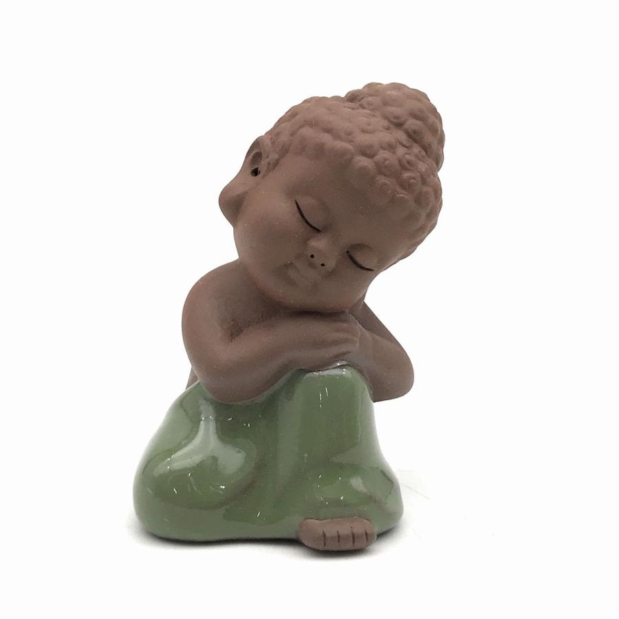 置物 茶玩 紫砂 瞑想するかわいい仏像 陶器製 (膝立て) : ノイ 置物 茶玩 紫砂 瞑想するかわいい仏像 陶器製 (膝立て) : ノイ