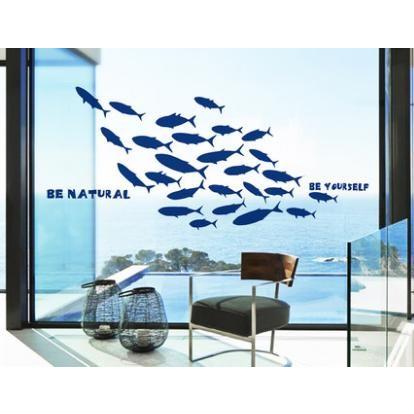 ウォールステッカー お魚のシルエット 魚群 マリン風 英語のメッセージ ブルー Tuc2646c0 ノイシュタットyahoo 店 通販 Yahoo ショッピング