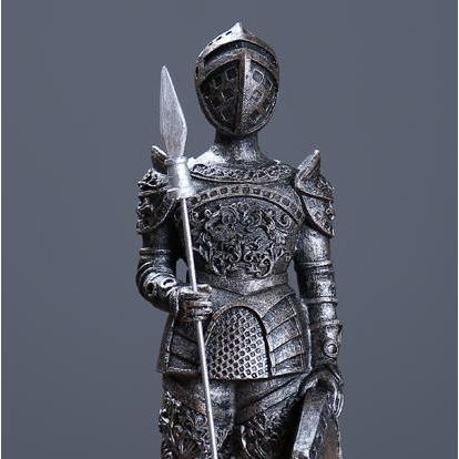 公式 置物 槍と盾を持つ騎士 シルバー ヨーロピアン風 オブジェ 置き物 Www Dreamworkkitchens Com