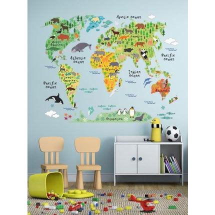 ウォールステッカー 世界地図 かわいい動物のイラスト Ykj0634c041 ノイシュタットyahoo 店 通販 Yahoo ショッピング