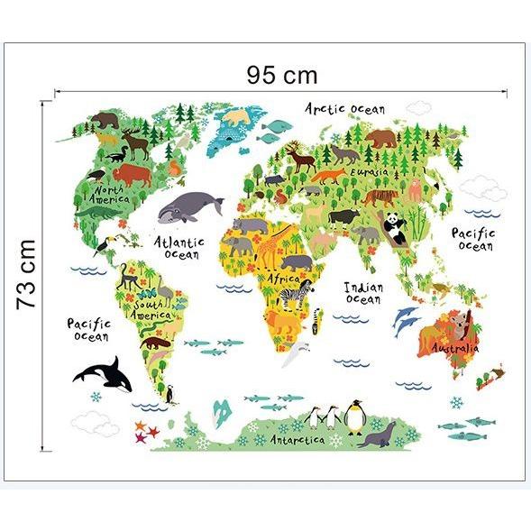 ウォールステッカー 世界地図 かわいい動物のイラスト Ykj0634c041 ノイシュタットyahoo 店 通販 Yahoo ショッピング